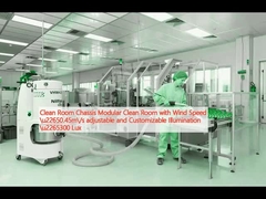 Reinraum Chassis Modularer Reinraum mit Windgeschwindigkeit ≥ 0,45 m/s Einstellbares und anpassbares Licht ≥ 300 Lux