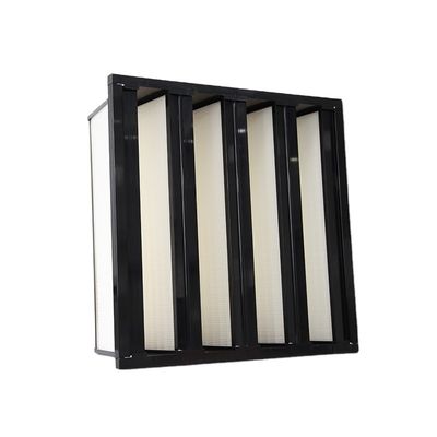 Aktivkohlenstoff-V-Bank Laminar-Flow-Luftfilter H13 H14 HEPA Mini-Pleated für Reinraum