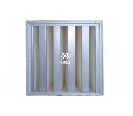 Verzinkter Stahlrahmen V Bank HEPA-Filter, 0,3um HEPA-Pleated-Luftfilter H13 hohe Staubkapazität