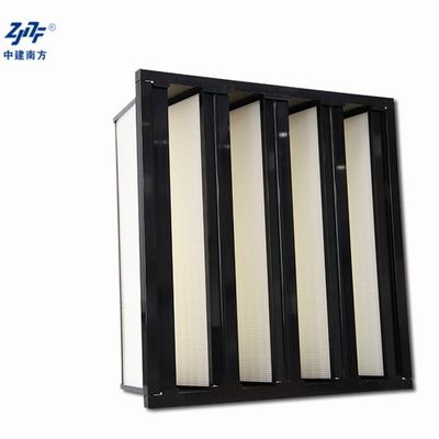 Untereffizienz MERV 8 Superfine V Bank Luftfilter W-Typ Staub große Filtrationskapazität Staub sammeln